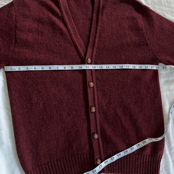 Neely, Ltd Burgundy Button Up Eclectic Grandpa Wool Blend Cardigan Sweater L EUC - Picture 7 of 11